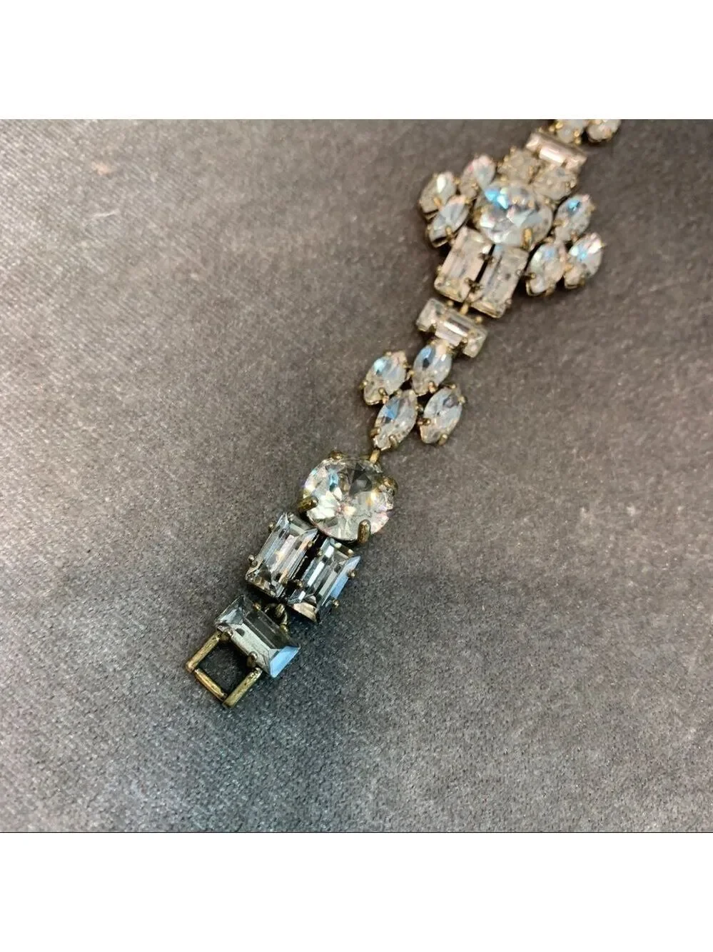J. Crew Vintage Clear Crystal Rhinestone Bracelet